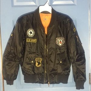 Boohoo black embroidered bomber jacket